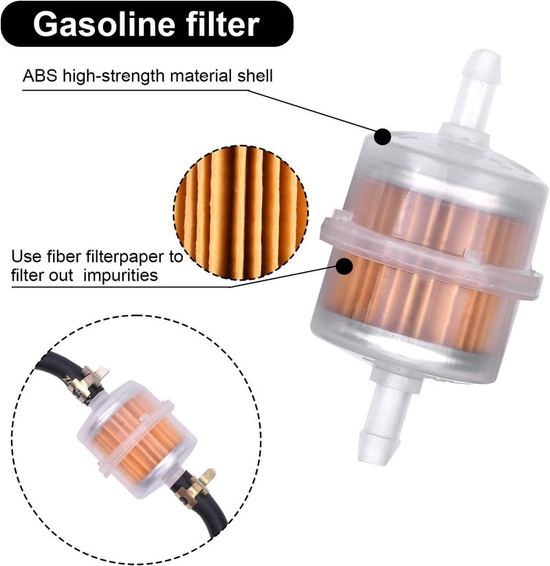 YTM 10 Feet 3/16 Inch ID Fuel Line with 2Pcs Fuel Filters for Kawasaki for honda Predator Lawn Mower Generator Chainsaws Go-Karts ATV Small Engine Generators X120 GX160 GX120 GX100 GX200 GX390 - Image 5
